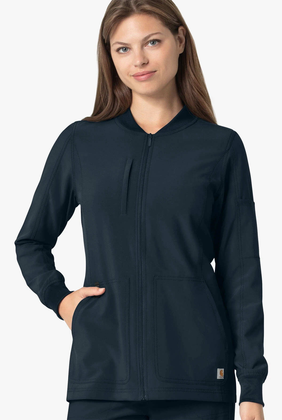 Carhartt Cross-Flex Force Women's 5-Pocket STRETCH Zip Front Scrub Jacket 4 Carhartt Cross-Flex Force Women's 5-Pocket STRETCH Zip Front Scrub Jacket - Image 2