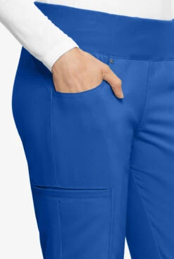Cherokee Iflex Women's 6-Pocket STRETCH Knit Waistband Cargo Scrub Pants - Petite -Scrubs Wear Store CK002 ROYAL 3