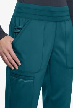 Cherokee Workwear Revolution Women's 5-Pocket STRETCH Elastic Waistband Half Jogger Scrub Pants -Scrubs Wear Store CK011 CARIB 5