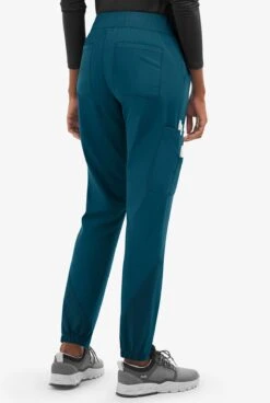 UA Exclusive Cherokee Workwear Professionals Active Women's 6-Pocket STRETCH Half Jogger Scrub Pants -Scrubs Wear Store CK036 CARIB 4