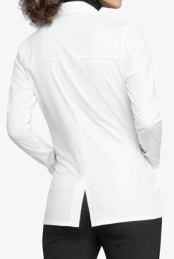 Cherokee Workwear Revolution Tech Women's 4-Pocket STRETCH Consultation Lab Coat -Scrubs Wear Store CK0450 WHITE 4