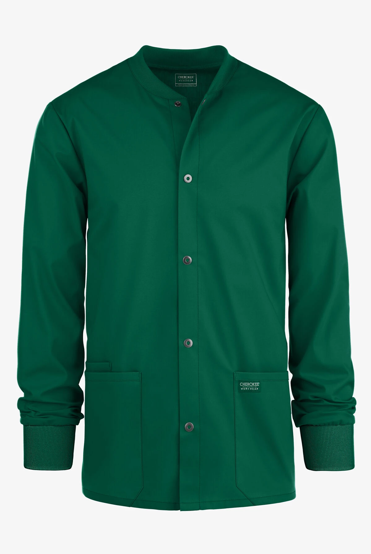 Cherokee Workwear Professionals Men's 3-Pocket STRETCH Snap Front Scrub Jacket 3 Cherokee Workwear Professionals Men's 3-Pocket STRETCH Snap Front Scrub Jacket