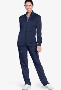 Cherokee Workwear Revolution Unisex Zip Front Warm Up Scrub Jacket -Scrubs Wear Store CK370 NAVY 2