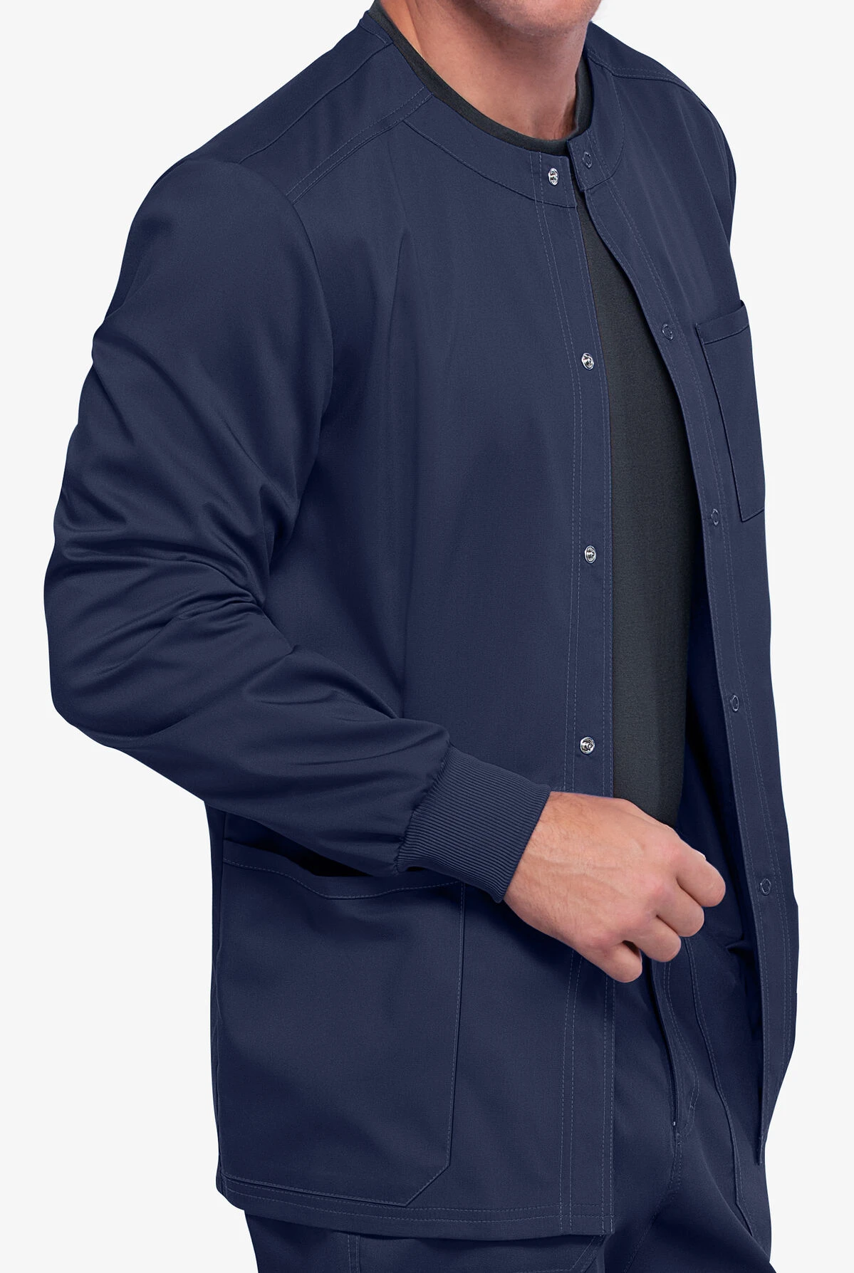 Cherokee Workwear Revolution Men's 3-Pocket STRETCH Snap Front Scrub Jacket 6 Cherokee Workwear Revolution Men's 3-Pocket STRETCH Snap Front Scrub Jacket - Image 4