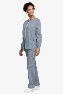 Cherokee Workwear Women's 3-Pocket Snap Front Scrub Jacket 9 Cherokee Workwear Women's 3-Pocket Snap Front Scrub Jacket -Scrubs Wear Store CK4350 GREY 4