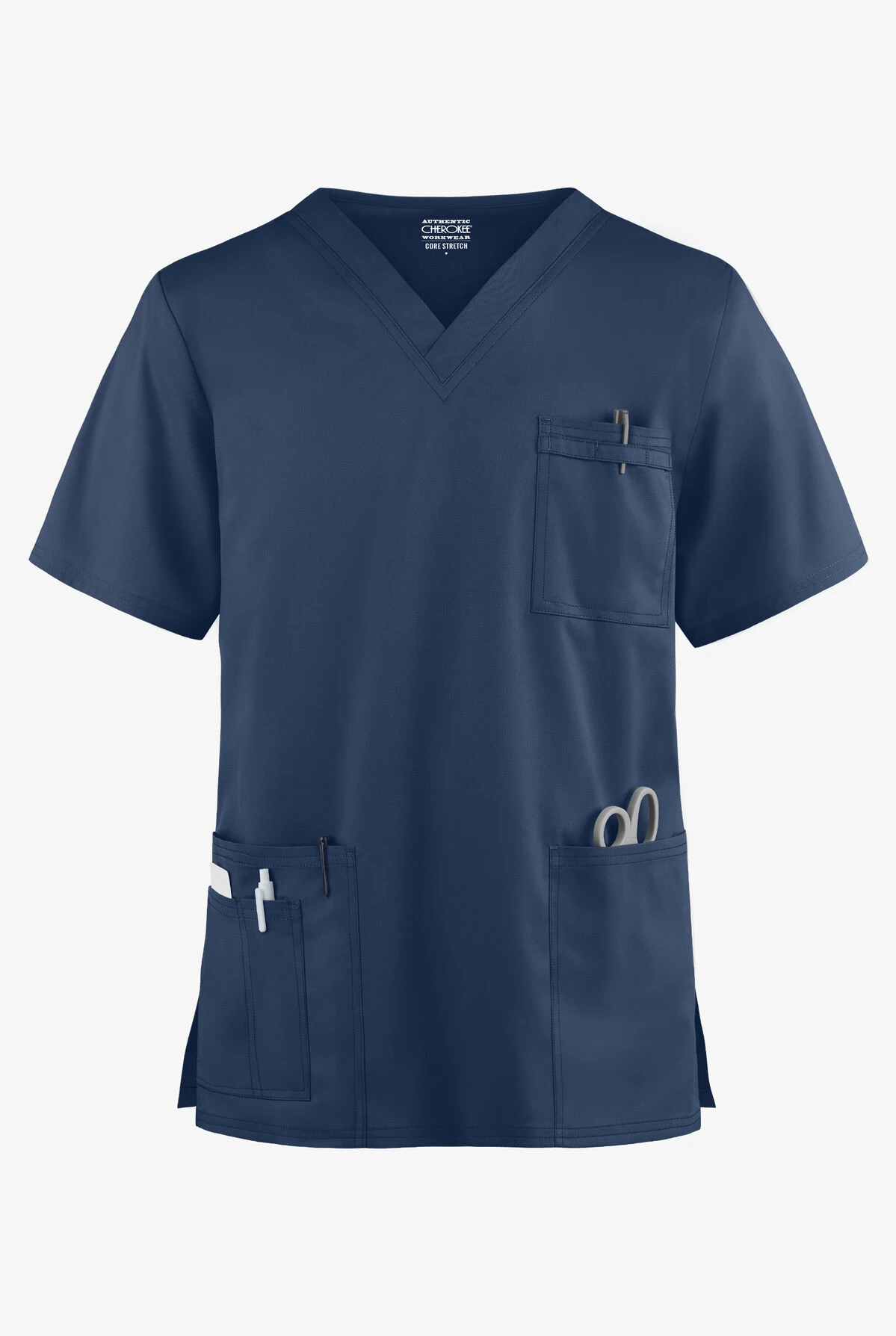 Cherokee Workwear Core STRETCH Unisex 4-Pocket V-Neck Scrub Top 3 Cherokee Workwear Core STRETCH Unisex 4-Pocket V-Neck Scrub Top