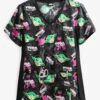 Cherokee Tooniforms Star Wars Yoda One I Want Women's 4-Pocket V-Neck Print Scrub Top 2 Cherokee Tooniforms Star Wars Yoda One I Want Women's 4-Pocket V-Neck Print Scrub Top -Scrubs Wear Store CK636SRY 1