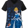 Cherokee Tooniforms Disney Glass Slipper Women's 1-Pocket V-Neck Print Scrub Top -Scrubs Wear Store CK637PRS 1