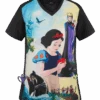 Cherokee Tooniforms Disney Enchanted Women's 1-Pocket V-Neck Print Scrub Top -Scrubs Wear Store CK637SNE 1