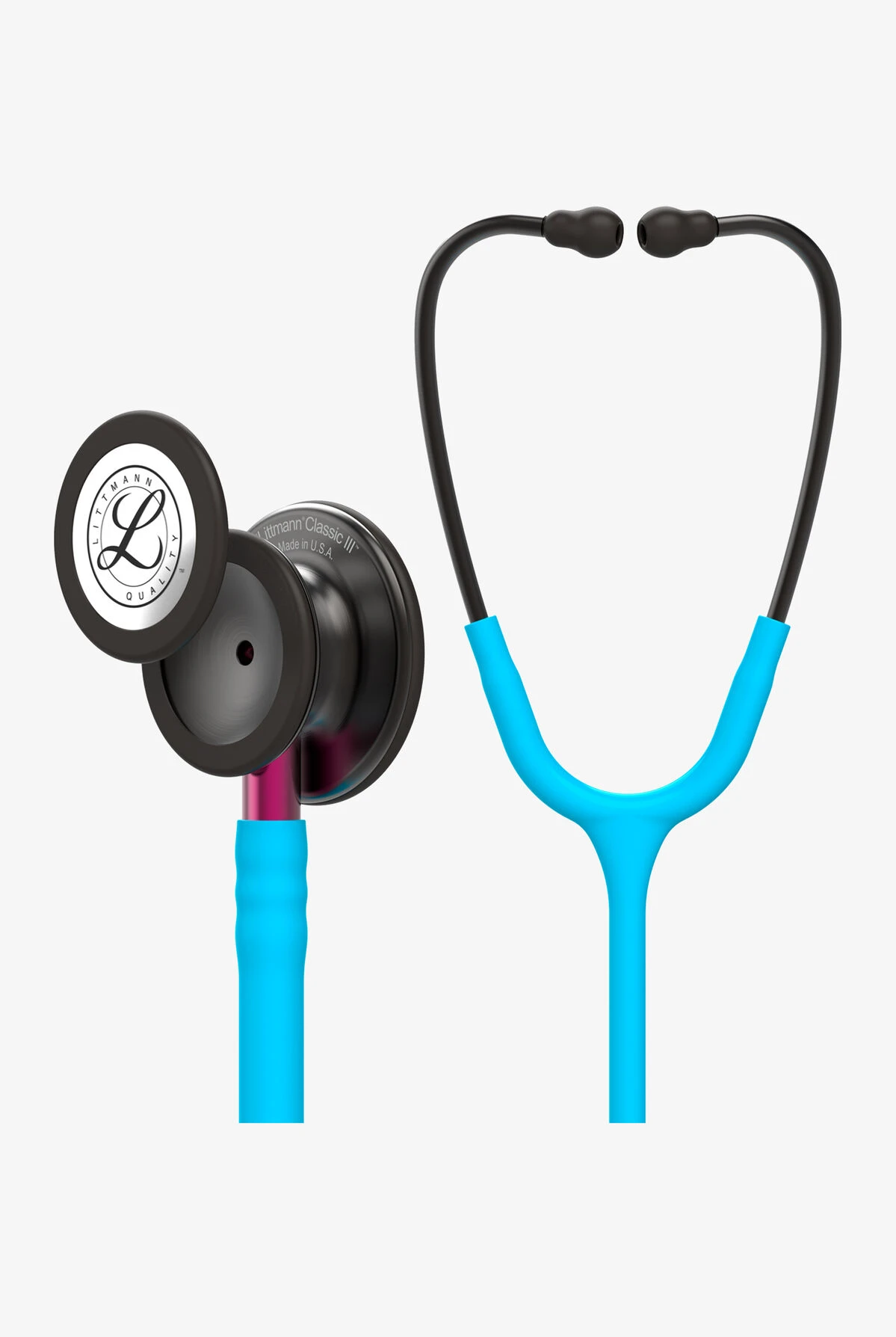 Littmann Classic III Smoke Finish Turquoise Tube Stethoscope 4 Littmann Classic III Smoke Finish Turquoise Tube Stethoscope - Image 2