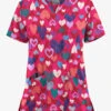 UA Butter-Soft STRETCH Sweet Love Fuchsia Women's 2-Pocket V-Neck Printed Scrub Top -Scrubs Wear Store CS542SLFC 1