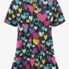 UA Butter-Soft STRETCH Sweet Love Pewter Women's 2-Pocket V-Neck Printed Scrub Top -Scrubs Wear Store CS542SLPW 1
