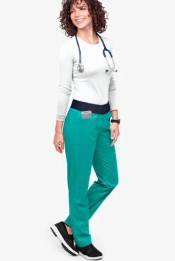 UA Flex2 Women's 3-Pocket Straight Leg Yoga STRETCH Scrub Pants -Scrubs Wear Store F2891 TEANA 2