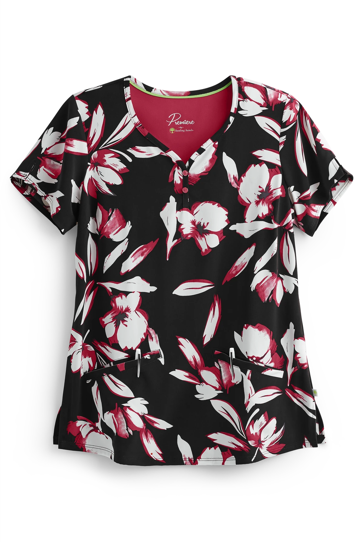 Healing Hands Premiere Isabel Exquisite Floral Women's 2-Pocket V-Neck Print Scrub Top 3 Healing Hands Premiere Isabel Exquisite Floral Women's 2-Pocket V-Neck Print Scrub Top