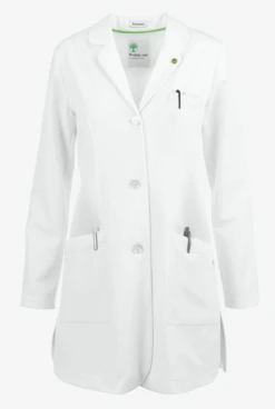Healing Hands White Coat Modernist Women's 35" 3-Pocket STRETCH Lab Coat