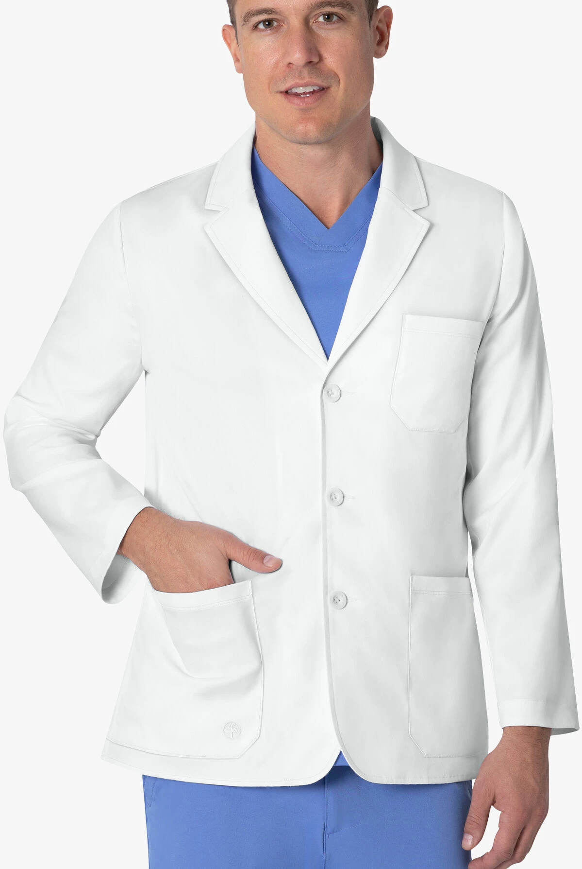 Healing Hands White Coat Minimalist Men's 30 ½" 5-Pocket STRETCH Lab Coat 4 Healing Hands White Coat Minimalist Men's 30 ½" 5-Pocket STRETCH Lab Coat - Image 2
