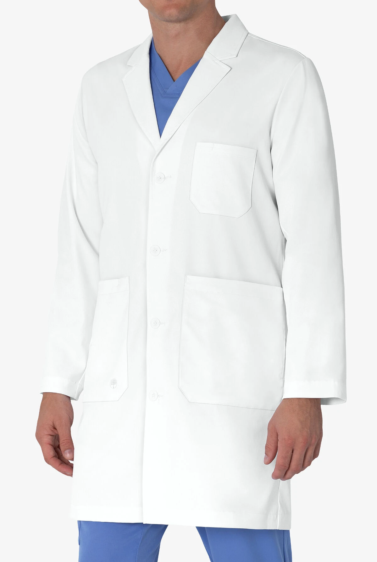 Healing Hands White Coat Minimalist Men's 38" 5-Pocket STRETCH Lab Coat 4 Healing Hands White Coat Minimalist Men's 38" 5-Pocket STRETCH Lab Coat - Image 2