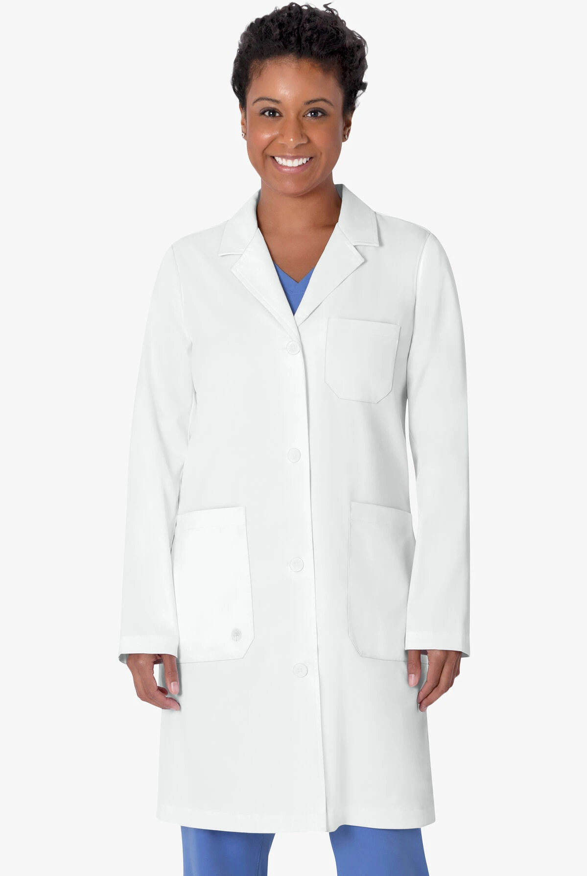 Healing Hands White Coat Minimalist Women's 37 ½" 5-Pocket STRETCH Lab Coat 4 Healing Hands White Coat Minimalist Women's 37 ½" 5-Pocket STRETCH Lab Coat - Image 2