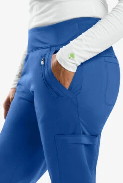 Healing Hands Purple Label Tyra Women's 8-Pocket STRETCH Slim Yoga Scrub Pants - Petite -Scrubs Wear Store HE9134 ROYAL 5
