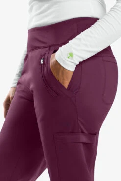 Healing Hands Purple Label Tyra Women's 8-Pocket STRETCH Slim Yoga Scrub Pants 7 Healing Hands Purple Label Tyra Women's 8-Pocket STRETCH Slim Yoga Scrub Pants -Scrubs Wear Store HE9134 WINE 5