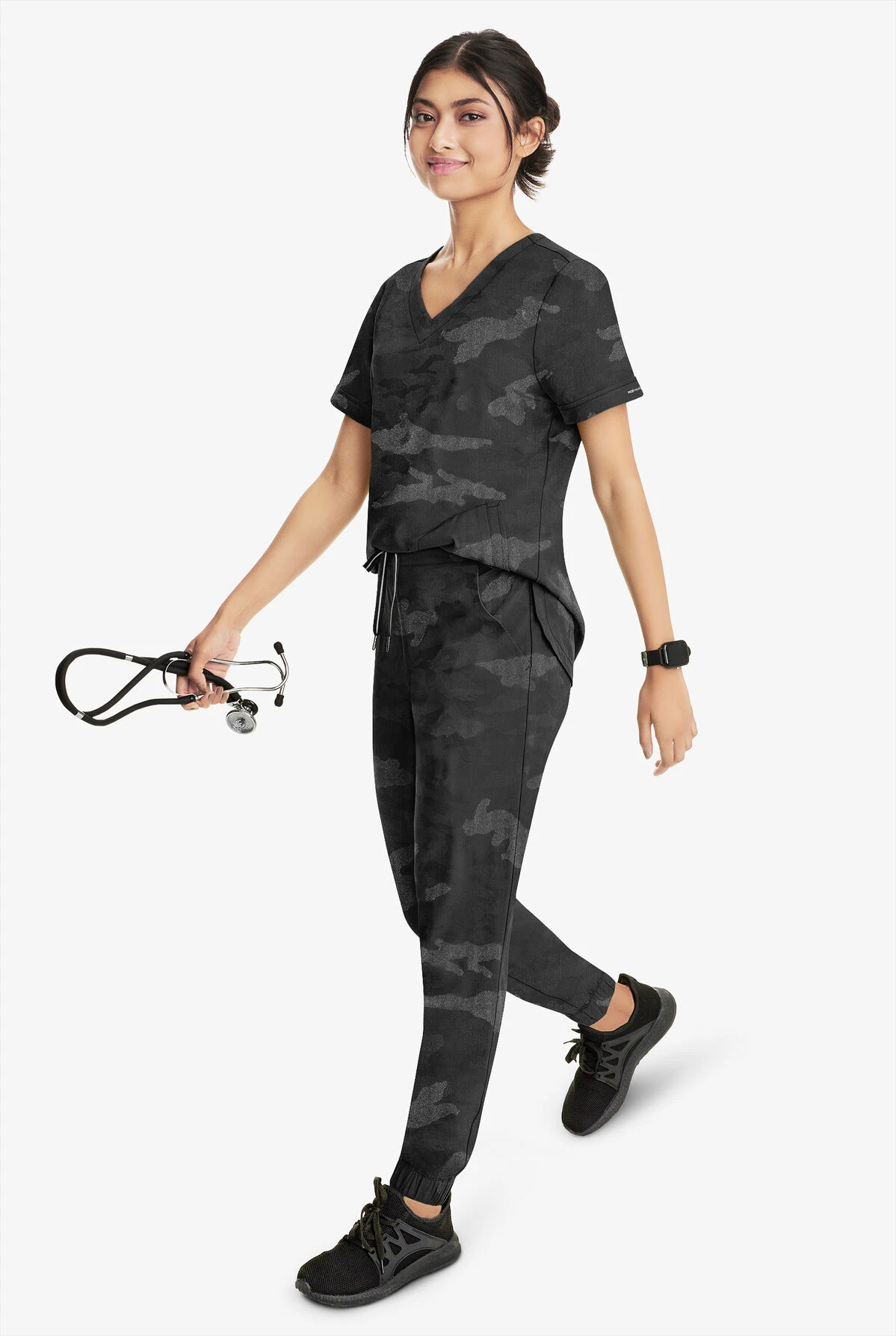 Healing Hands Purple Label Tate Camo Women's 5-Pocket STRETCH Jogger Scrub Pants - Petite 4 Healing Hands Purple Label Tate Camo Women's 5-Pocket STRETCH Jogger Scrub Pants - Petite - Image 2