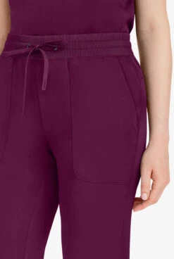 HH Works By Healing Hands Raine Women's 5-Pocket STRETCH Drawstring Pant - Petite -Scrubs Wear Store HE9530 WINE 3