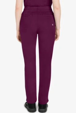HH Works By Healing Hands Raine Women's 5-Pocket STRETCH Drawstring Pant - Petite -Scrubs Wear Store HE9530 WINE 4
