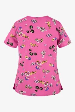 Heartsoul Shaped Flowering Fields Women's 3-Pocket STRETCH V-Neck Print Scrub Top -Scrubs Wear Store HL721FLW 2