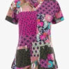 Koi Next Gen Tropical Patch Floral Women's 2-Pocket STRETCH V-Neck Print Scrub Top -Scrubs Wear Store K1029TPT 1