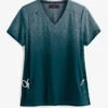 Koi Basics Caribbean Heather Ombre Cali Women's 2-Pocket V-Neck Print Scrub Top 2 Koi Basics Caribbean Heather Ombre Cali Women's 2-Pocket V-Neck Print Scrub Top -Scrubs Wear Store K1031HCB 1