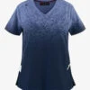 Koi Basics Cali Ombre Heather Galaxy/ Navy V Neck Print Scrub Top -Scrubs Wear Store K1031HGA 1
