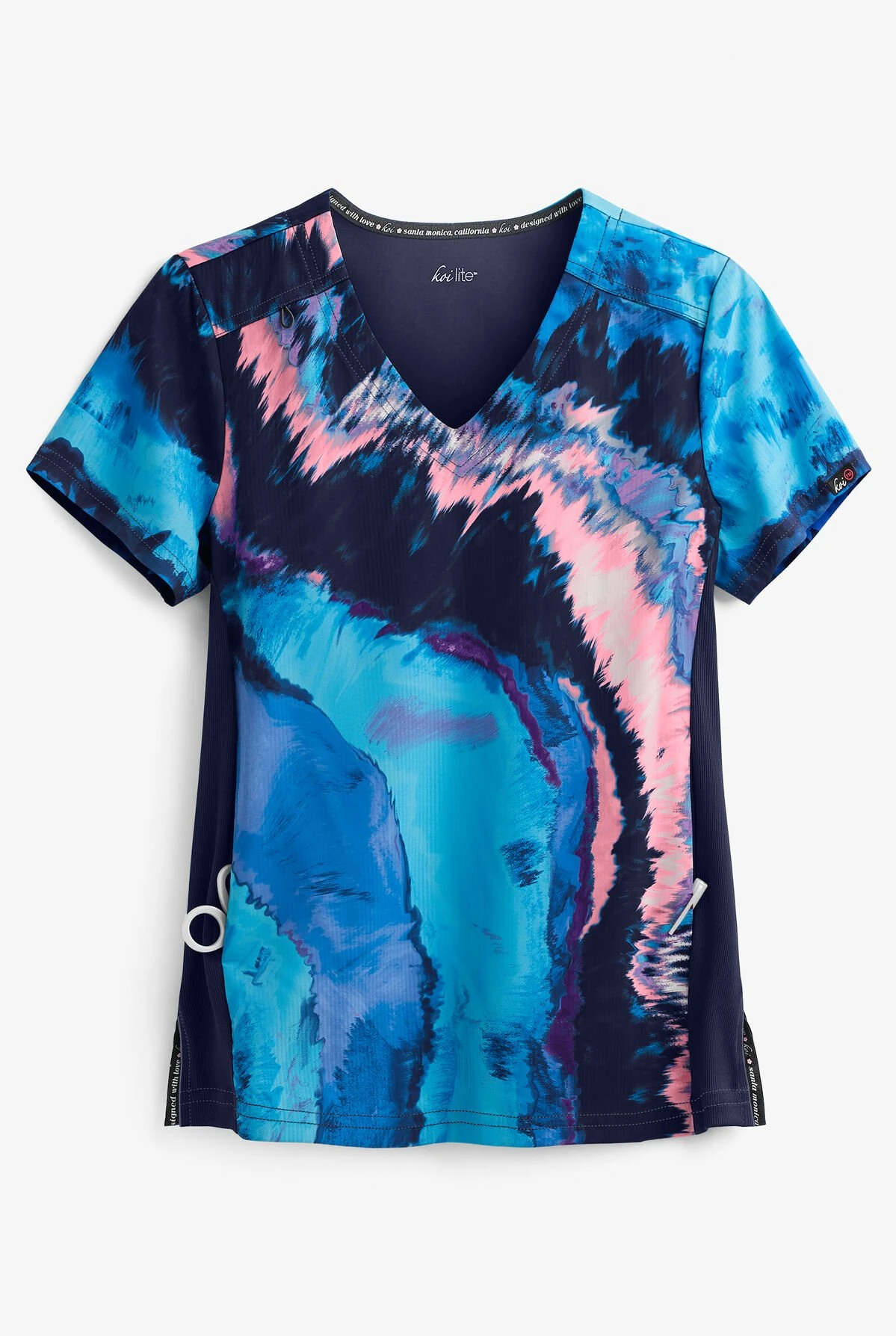 Koi Lite™ Reform Blue Marble Women's 2-Pocket V-Neck Print Scrub Top 3 Koi Lite™ Reform Blue Marble Women's 2-Pocket V-Neck Print Scrub Top