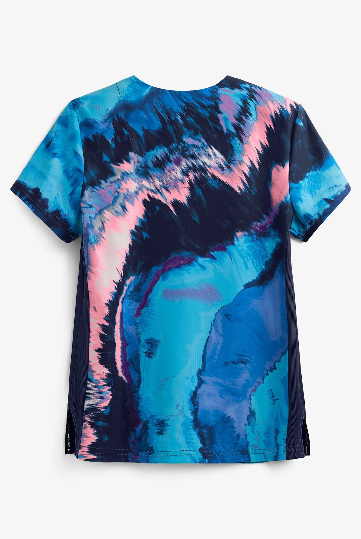 Koi Lite™ Reform Blue Marble Women's 2-Pocket V-Neck Print Scrub Top 4 Koi Lite™ Reform Blue Marble Women's 2-Pocket V-Neck Print Scrub Top - Image 2