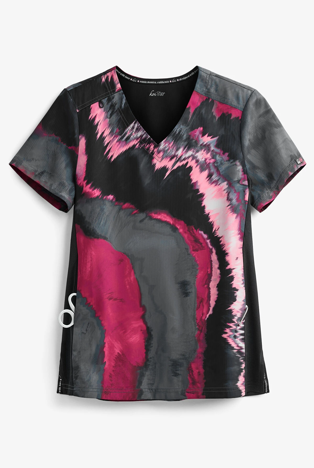 Koi Lite™ Reform Pink Marble Women's 2-Pocket V-Neck Print Scrub Top 3 Koi Lite™ Reform Pink Marble Women's 2-Pocket V-Neck Print Scrub Top