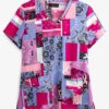 Koi Basics Bandana Women's 2-Pocket V-Neck Print Scrub Top -Scrubs Wear Store K384BDN 1