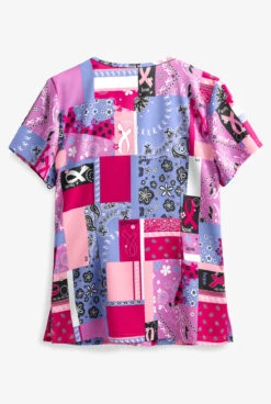 Koi Basics Bandana Women's 2-Pocket V-Neck Print Scrub Top -Scrubs Wear Store K384BDN 2