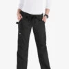 Koi Classics Lindsey Women's 7-Pocket STRETCH Low-Rise Cargo Scrub Pants - Extra Petite -Scrubs Wear Store K701N BLACK 1
