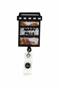Koi Happy Pills Shaker Retractable ID Badge Holder