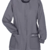 Landau Women's 4-Pocket Front Snap Closure Warm-Up Scrub Jacket -Scrubs Wear Store L7525 STEEL 1