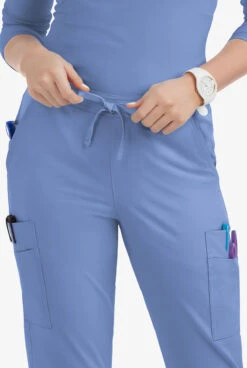 Lauderdale By UA Marina Women's 9-Pocket Flat Front Straight-Leg STRETCH Scrub Pants - Petite -Scrubs Wear Store LD695 CEIL 5 HV