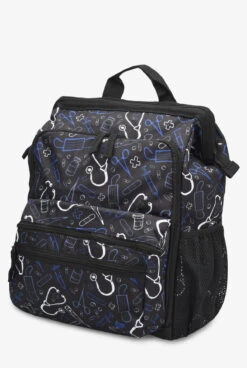 Nurse Mates Black Medical Pattern Women's Nursing Backpack
