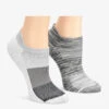Nurse Mates Grey Space Dye /Grey Block Women's 2-Pair Multi-Pack Anklet Socks -Scrubs Wear Store LO0049599 092623 1 S