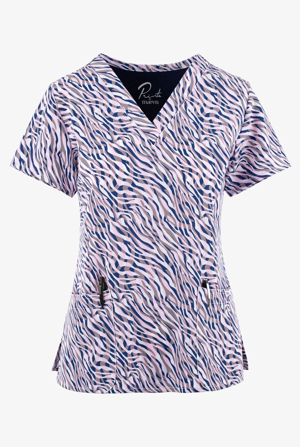 Maevn Animalia Animal Print Women's 3-Pocket STRETCH V-Neck Print Scrub Top 3 Maevn Animalia Animal Print Women's 3-Pocket STRETCH V-Neck Print Scrub Top