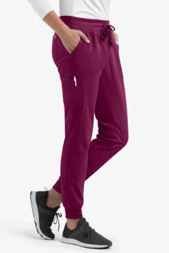 Maevn Matrix Impulse Women's 5-Pocket STRETCH Jogger Scrub Pants - Petite -Scrubs Wear Store MA8520 WINE 5