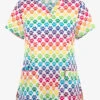 UA Exclusive Maevn Puppy Rainbow Paws Women's 3-Pocket V-Neck Print Scrub Top -Scrubs Wear Store MA9800RBP 1