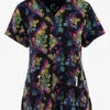 Maevn Electric Bouquet Floral Women's 3-Pocket STRETCH V-Neck Print Scrub Top 1 Maevn Electric Bouquet Floral Women's 3-Pocket STRETCH V-Neck Print Scrub Top -Scrubs Wear Store MA9810ELB 1