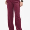 MOVEMENT By Butter-Soft Mira Women's 6-Pocket Wide Leg Scrub Pants - Petite -Scrubs Wear Store MBS265 WINE 1 S