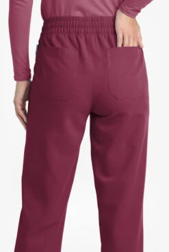 MOVEMENT By Butter-Soft Mira Women's 6-Pocket Wide Leg Scrub Pants - Petite -Scrubs Wear Store MBS265 WINE 3