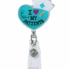 Outside The Box I Heart My Patients Acrylic Swivel ID Badge Reel