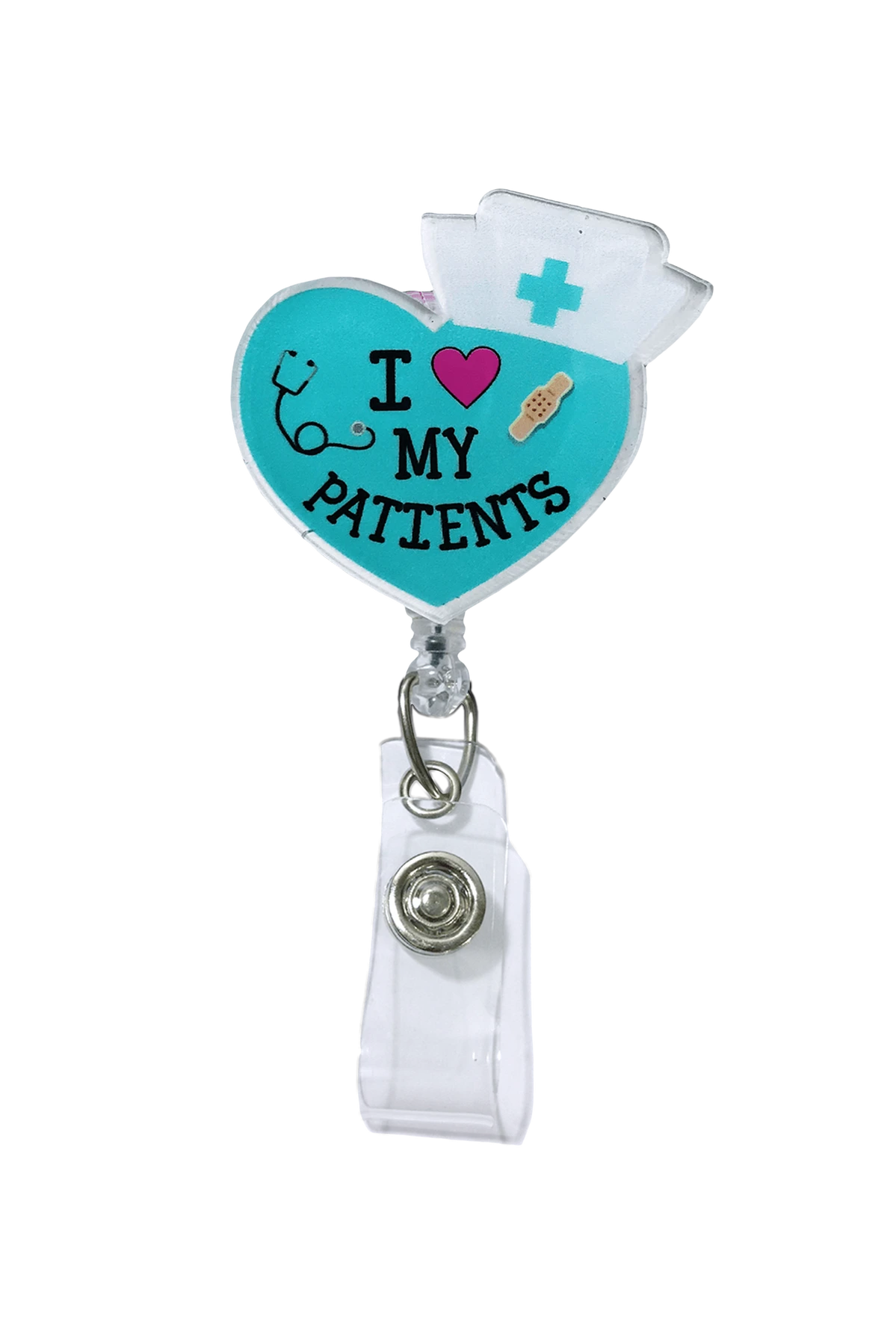 Outside The Box I Heart My Patients Acrylic Swivel ID Badge Reel 3 Outside The Box I Heart My Patients Acrylic Swivel ID Badge Reel